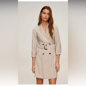 Mango buttoned wrap dress‎